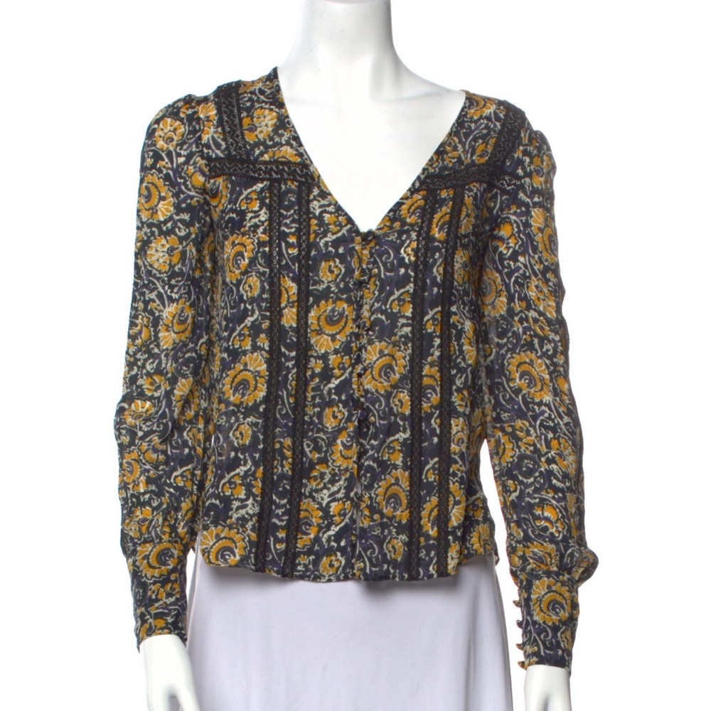 Veronica Beard floral silk blouse xs